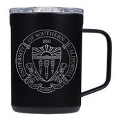 USC Trojans Corkcicle Black Seal Engraved Mug